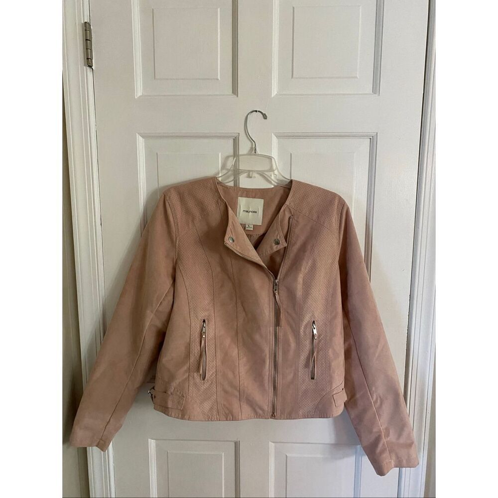Maurices faux suede moto jacket size L